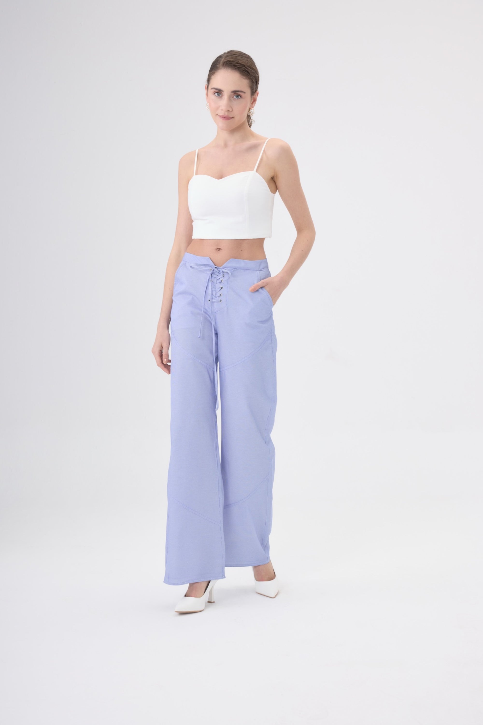 Amara Bağcıklı Pantolon - Mavi