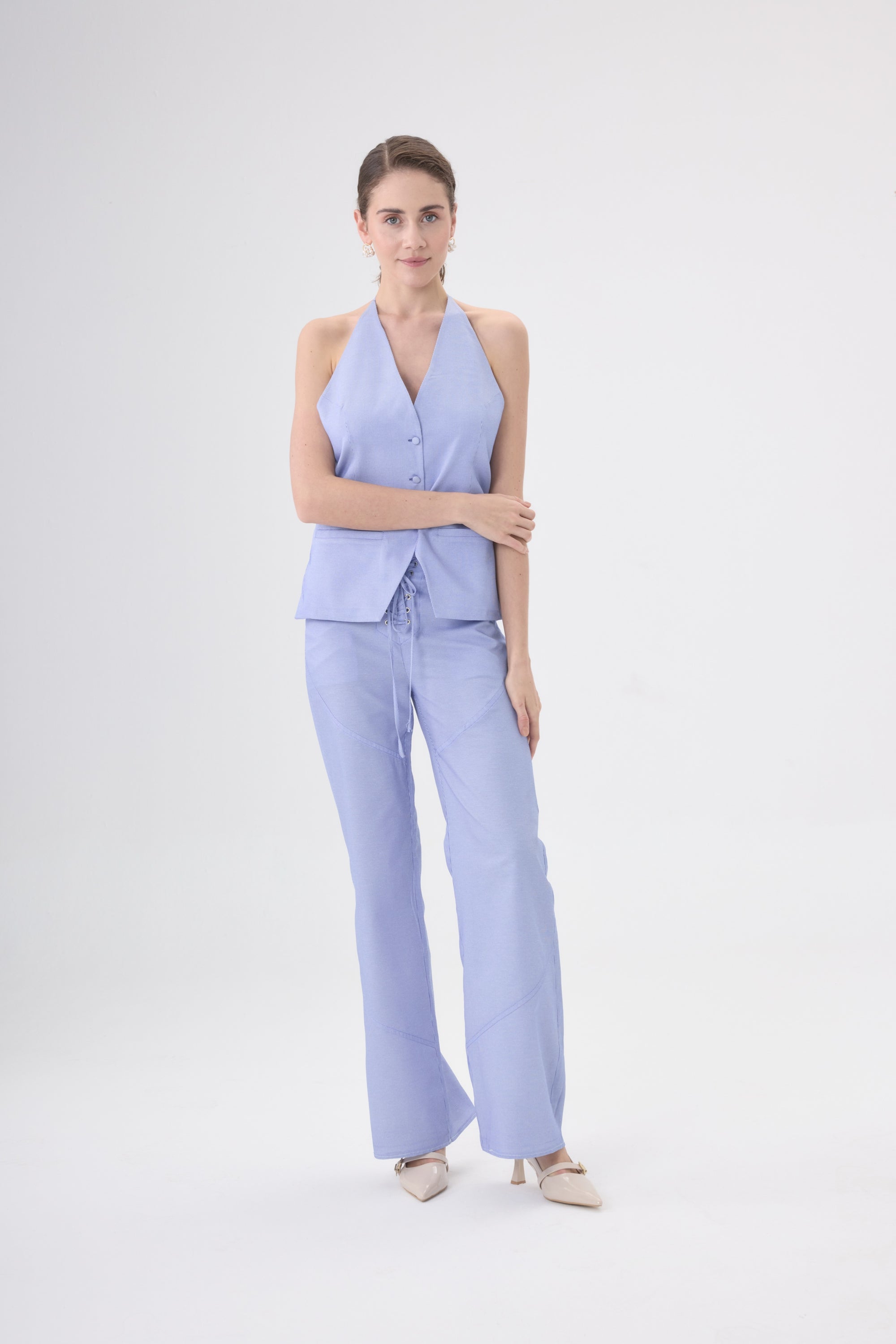 Amara Bağcıklı Pantolon - Mavi