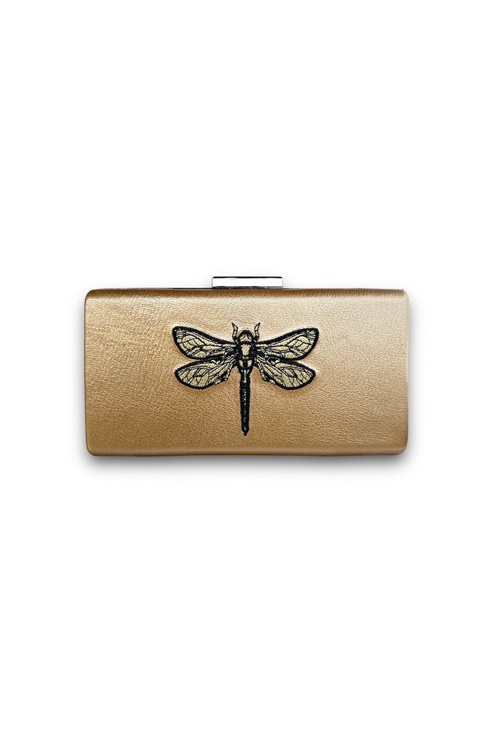 DRAGONFLY-GOLD DERİ CLUTCH