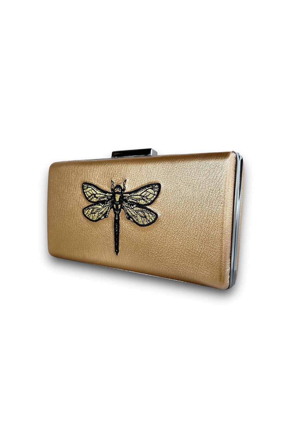 DRAGONFLY-GOLD DERİ CLUTCH