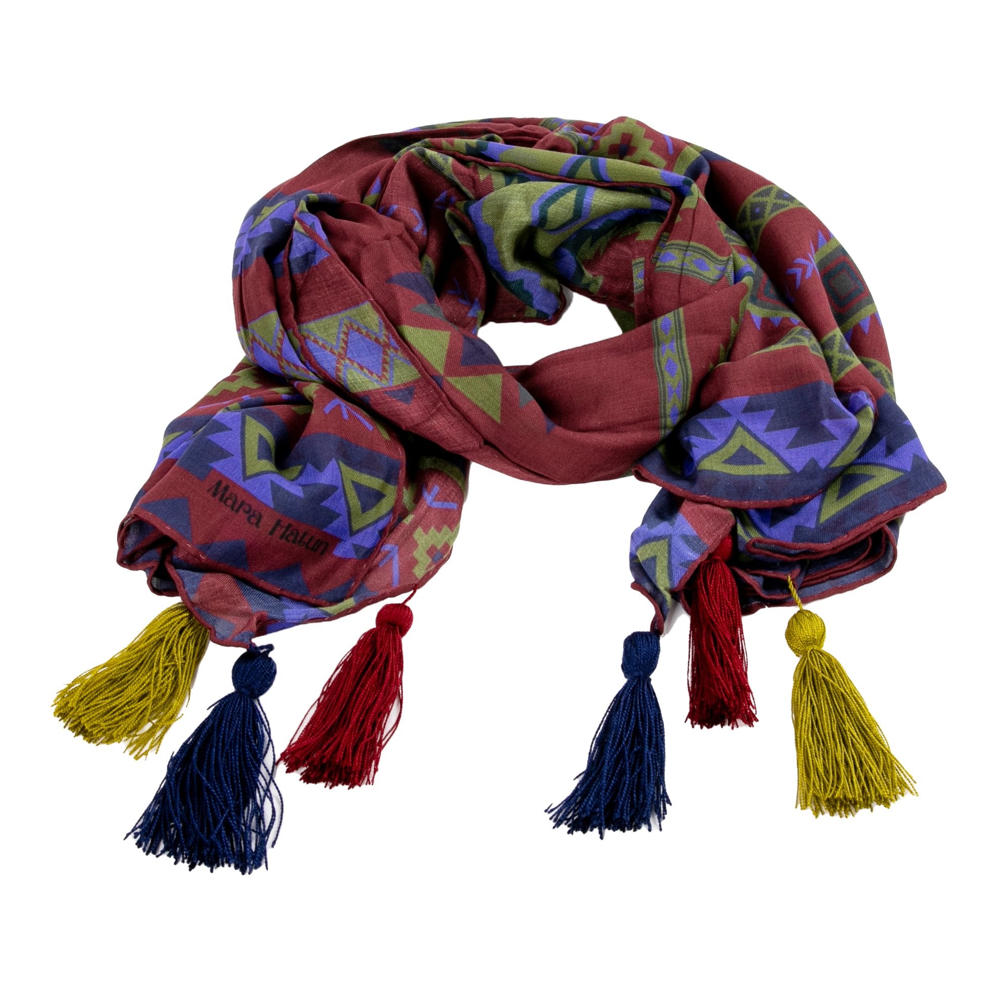 Inka Burgundy Şal