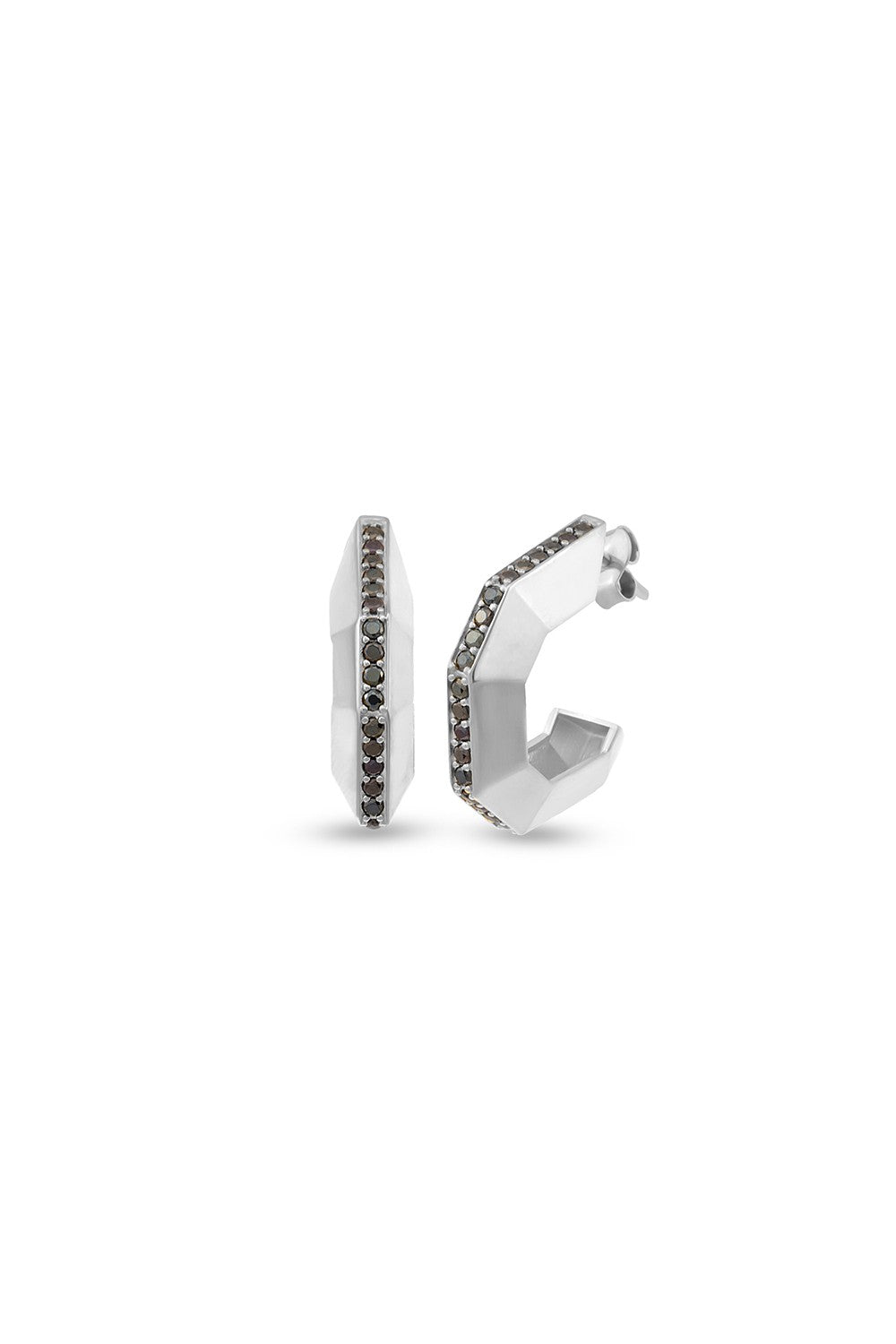 Nova Silver Küpe Siyah Taşlı