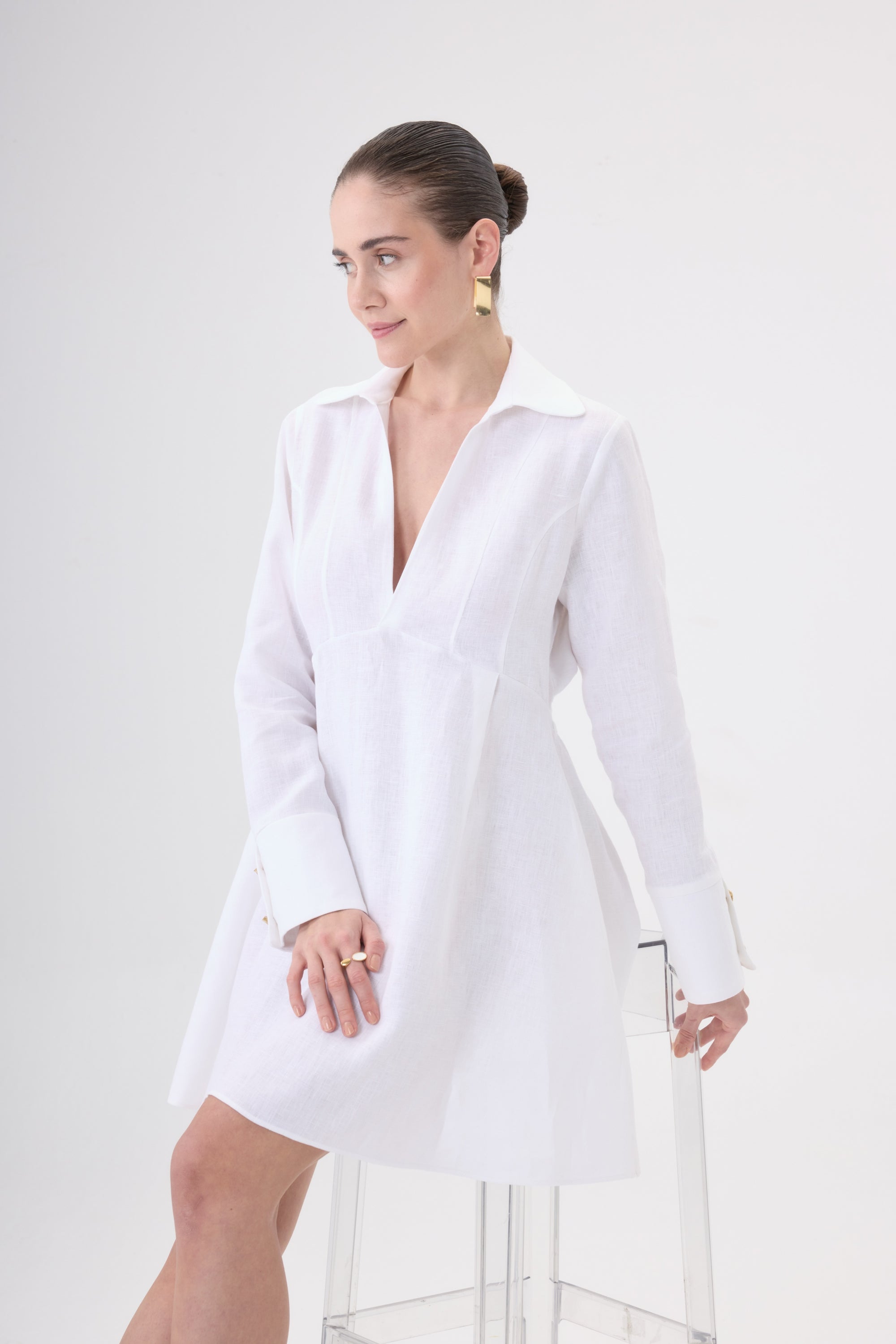 Sanya Keten Mini Elbise
