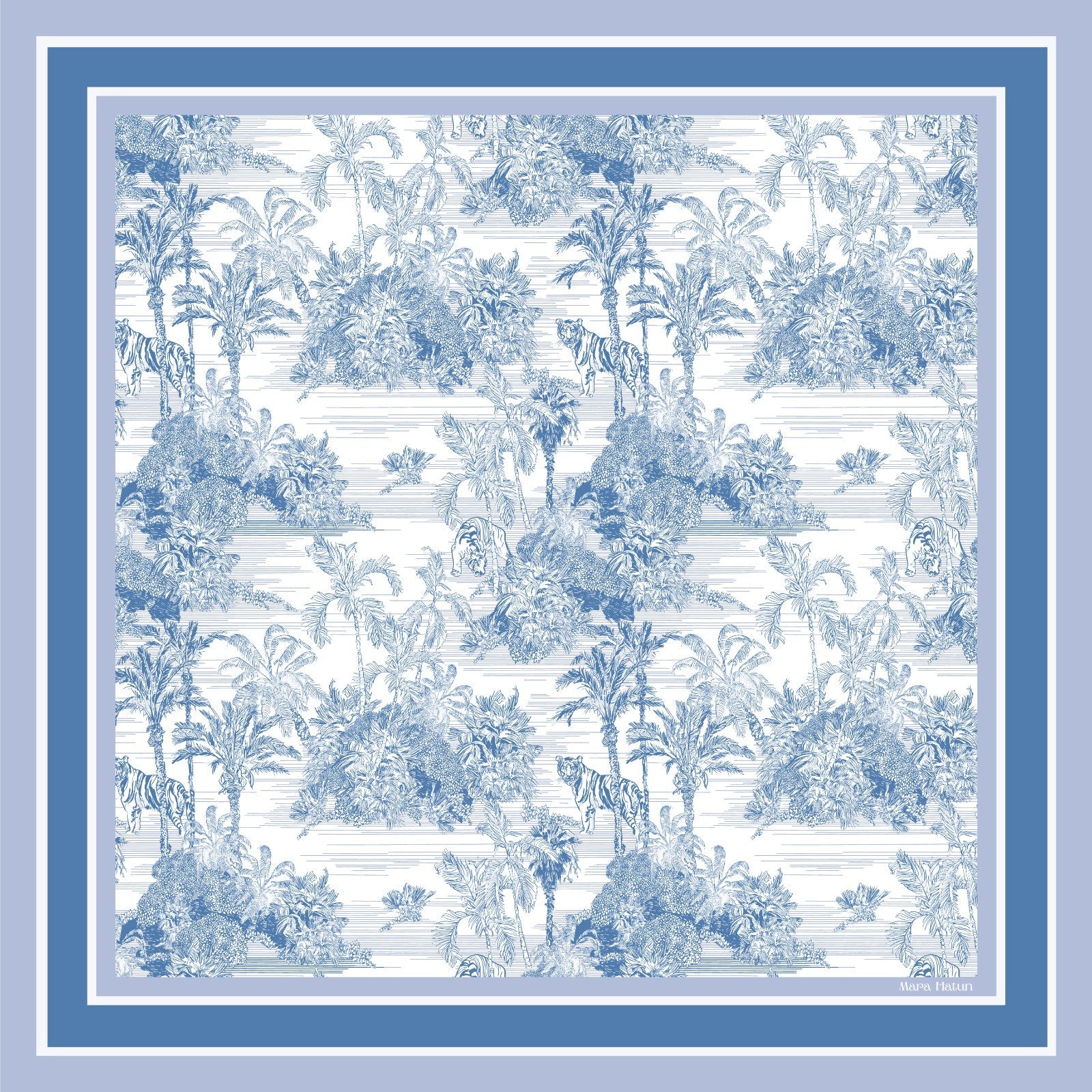 Toile De Jouy Azure İpek Eşarp